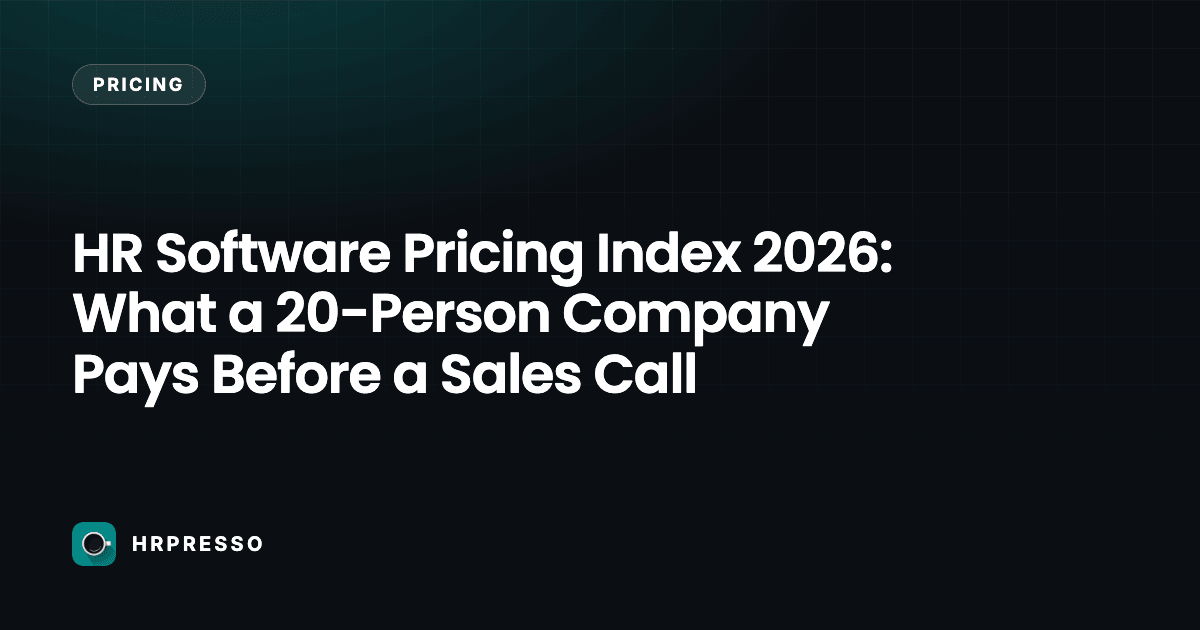 HR Software Pricing Index 2026: What a 20-Person Company Pays Before a Sales Call